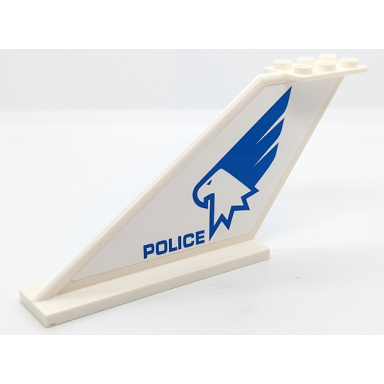 white tail 12 x 2 x 5 with police and eagle head with wing pattern on both sides stickers - set 60210