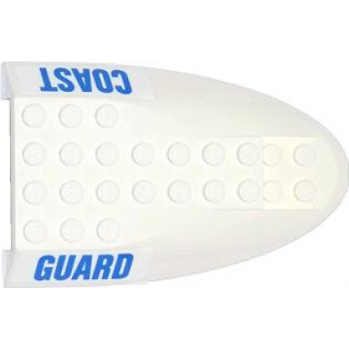 white aircraft fuselage aft section curved top 6 x 10 with blue coast and guard pattern on both sides stickers - sets 60013 60015