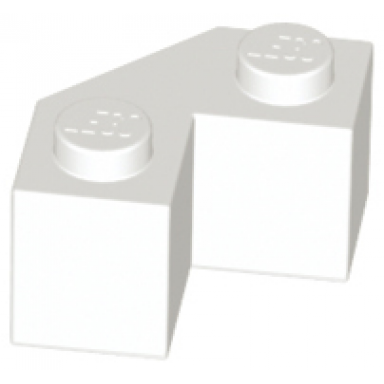 white brick modified facet 2 x 2
