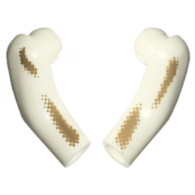 white arm matching left and right pair long with dark tan dirt stains type 2 pattern