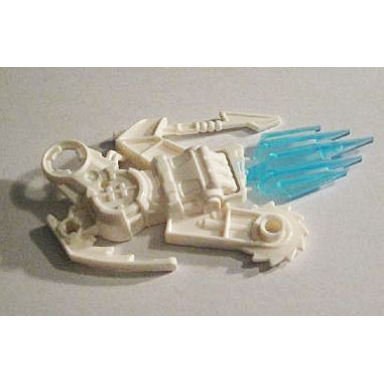 white hero factory weapon ice arm with molded trans-light blue icicle blade pattern