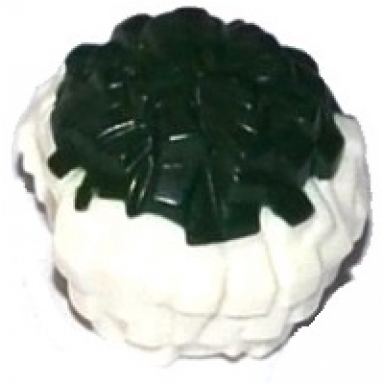 white minifigure utensil cheerleader pom pom with dark green top pattern