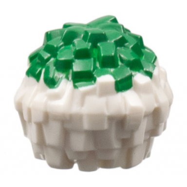 white minifigure utensil cheerleader pom pom with green top pattern