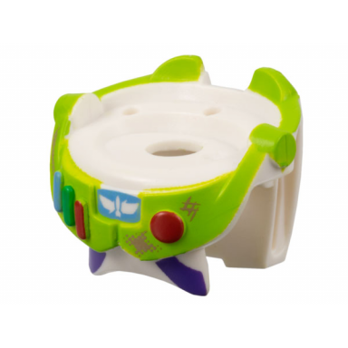white minifigure spacesuit with lime trim and colored buttons dirt stains pattern toy story buzz lightyear