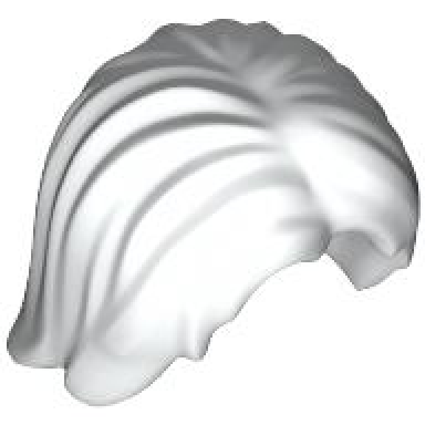 white minifigure hair mid-length tousled with center part