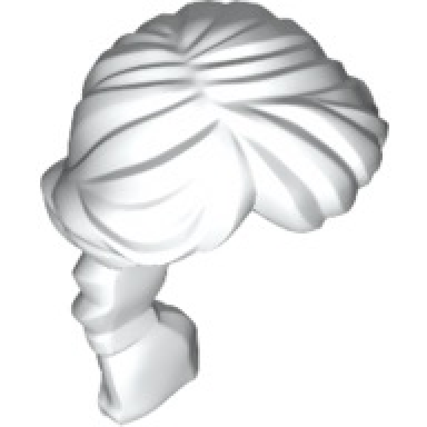 white minifigure hair female ponytail long french braided