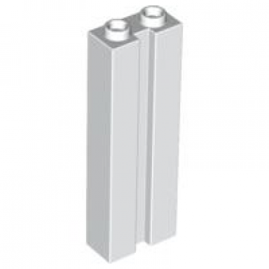 white brick modified 1 x 2 x 5 with channel