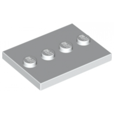 white tile modified 3 x 4 with 4 studs in center