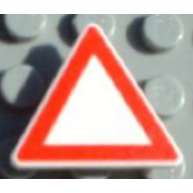 white road sign 2 x 2 triangle with clip with yield pattern