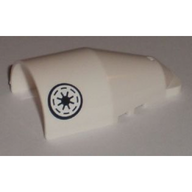 white windscreen 7 x 4 x 2 round extended front edge with sw republic pattern sticker - set 8085