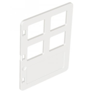 white duplo door window pane 1 x 4 x 4 with four panes same size