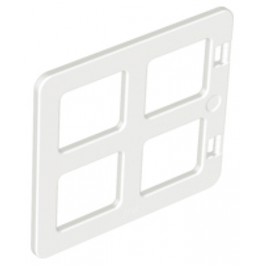 white duplo door window pane 1 x 4 x 3 with 4 same size panes square corners