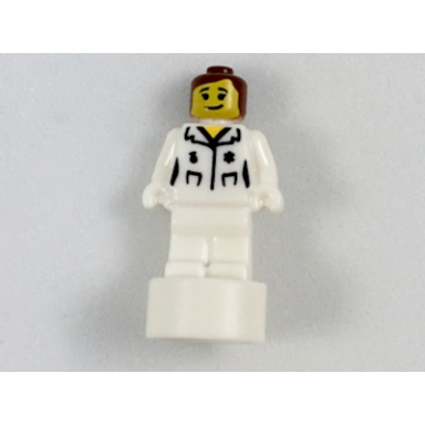 white minifigure utensil statuette trophy with doctor pattern