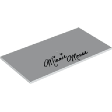 white tile 8 x 16 with bottom tubes textured surface with minnie mouse signature pattern