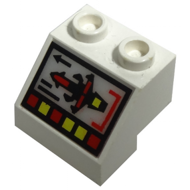 white electric light slope 45 2 x 2 with computer console pattern