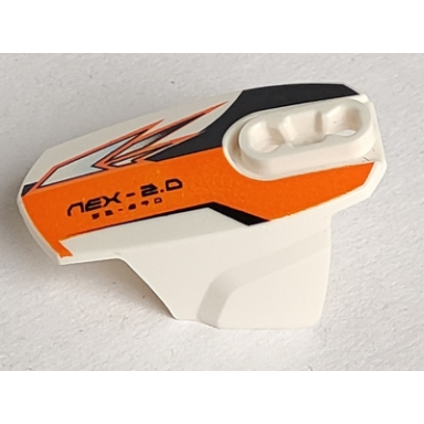 white hero factory armor with ball joint socket - size 5 with nex 2.0 pattern
