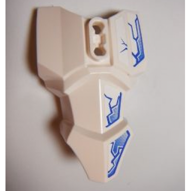 white large figure torso armor with 2 chest holes with blue and white fracture pattern stickers - set 6230
