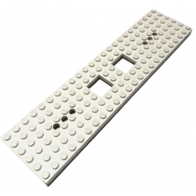 white train base 6 x 24 with 2 square cutouts and 3 round holes each end reinforced on bottom