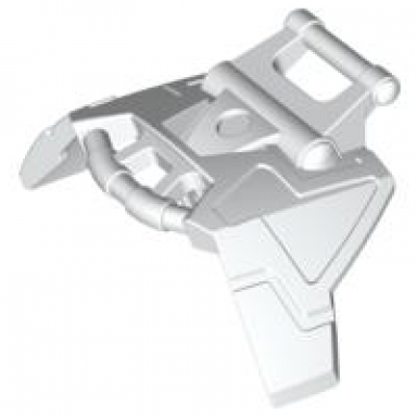 white hero factory armor with angled bar on top and straight bar on bottom