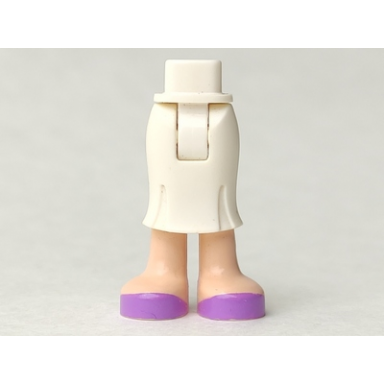 white mini doll hips and skirt long light nougat legs and medium lavender shoes pattern - thick hinge