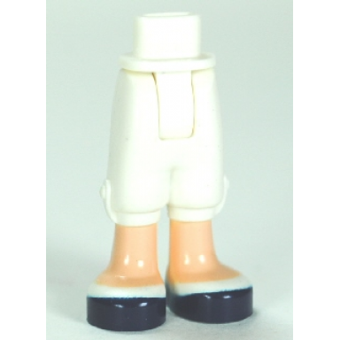 white mini doll hips and trousers cropped with light nougat legs and dark blue shoes with white stripes pattern - thick hinge