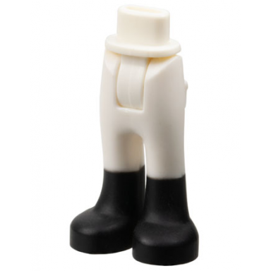 white mini doll hips and trousers with back pockets with black boots pattern - thick hinge