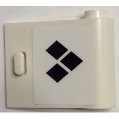 white door 1 x 3 x 2 right - open between top and bottom hinge with 3 black diamonds pattern sticker - set 70921