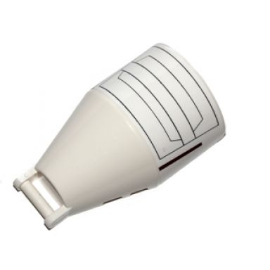 white windscreen 6 x 4 x 2 round with bar handle with black lines and dark red stripes pattern sticker - set 75004