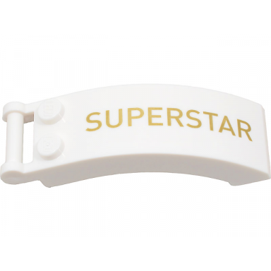 white windscreen 6 x 2 x 2 with bar handle with gold superstar pattern model left side