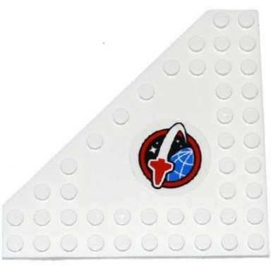 wedge plate 10 x 10 cut corner with no studs in center with space shuttle logo pattern model left side sticker - set 60080