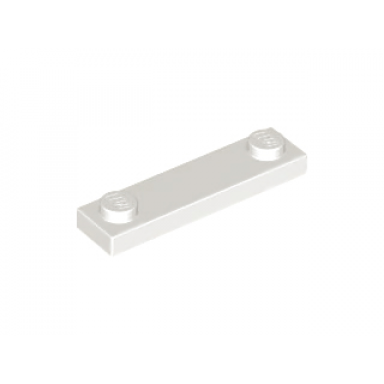 white plate modified 1 x 4 with 2 studs without groove