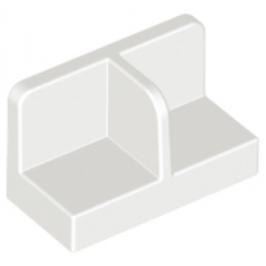 white panel 1 x 2 x 1 with rounded corners and center divider