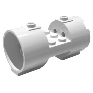 white cylinder 3 x 6 x 2 2 3 horizontal - square connections between interior studs