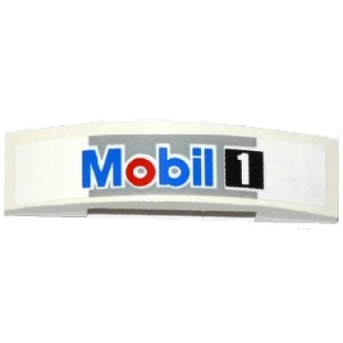 white slope curved 4 x 1 x 2 3 double with mobil 1 pattern sticker - set 75912