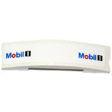 white slope curved 4 x 1 x 2 3 double with mobil 1 on both ends pattern sticker - set 75912
