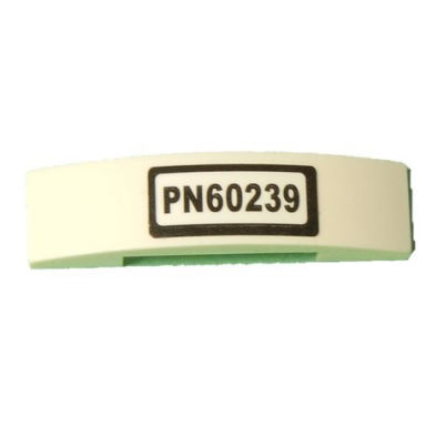 white slope curved 4 x 1 x 2 3 double with pn60239 pattern sticker - set 60239
