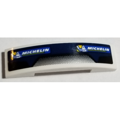 white slope curved 4 x 1 x 2 3 double with michelin logo and air intake grille pattern sticker - set 75885