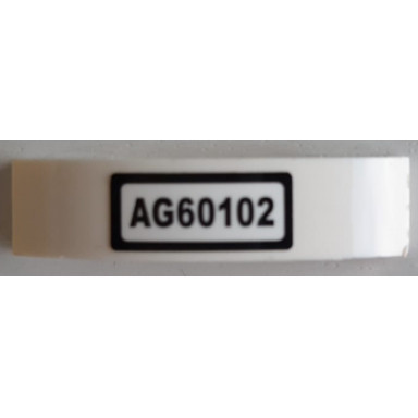 white slope curved 4 x 1 x 2 3 double with ag60102 pattern sticker - set 60102