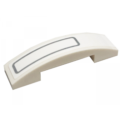 white slope curved 4 x 1 x 2 3 double with white rectangle with light bluish gray border pattern sticker - set 75305