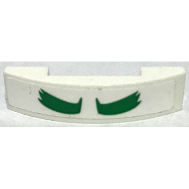white slope curved 4 x 1 x 2 3 double with green eyebrows pattern the joker face top section sticker - set 70922