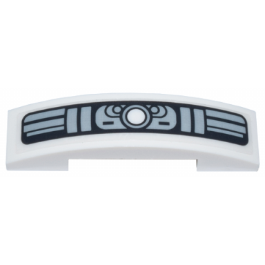 white slope curved 4 x 1 x 2 3 double with light bluish gray and black mechanical panels and white circle pattern sticker - set 75357