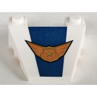 white wedge 4 x 4 taper with stud notches with sky police logo pattern