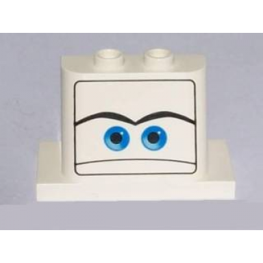 white windscreen 2 x 3 x 2 with 2 x 4 base with blue eyes on white background pattern