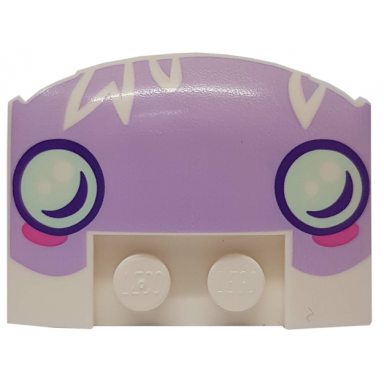 white wedge 3 x 4 x 2 3 triple curved with smiling face headlights pattern