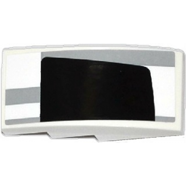 white slope curved 4 x 2 with light bluish gray stripes and half black rear window pattern model right side sticker - set 75912