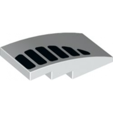 white slope curved 4 x 2 with black air vent grille pattern model right side