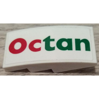 white slope curved 4 x 2 with octan pattern sticker - set 60132