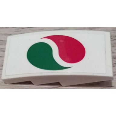 white slope curved 4 x 2 with octan logo pattern sticker - set 60132