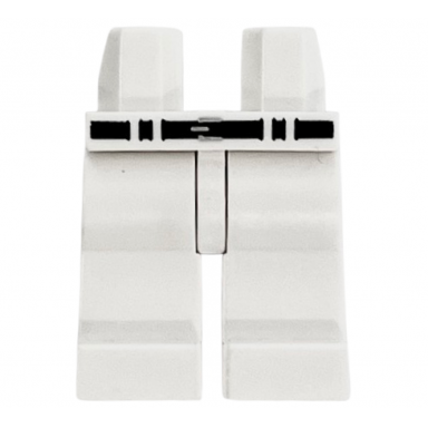 white hips and legs with black belt silver buckle and 4 narrow belt loops pattern