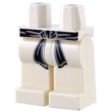 white hips and legs with black karate belt pattern